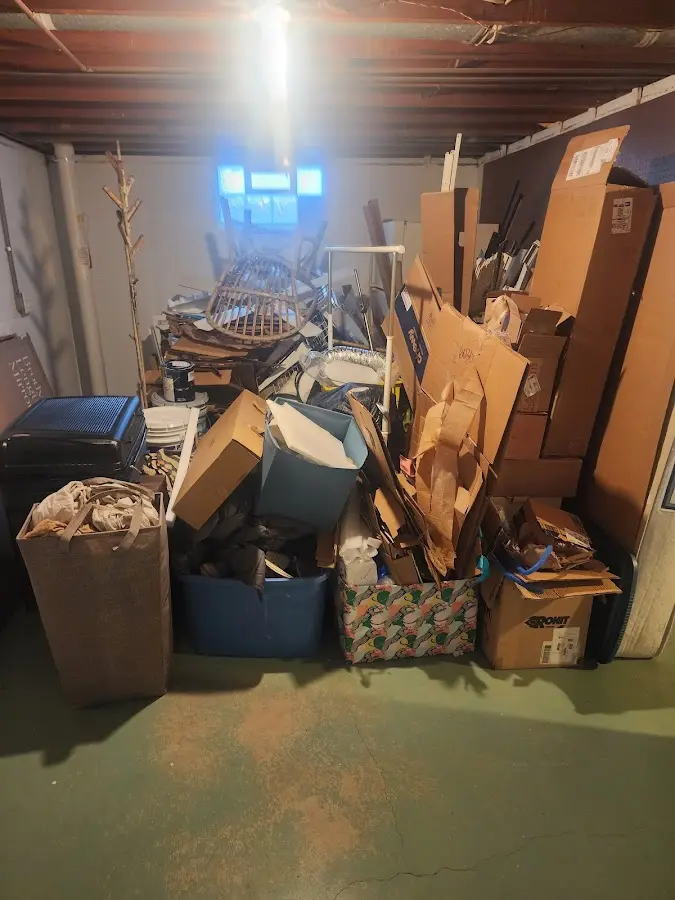 Roll-off dumpster container at job site for 8 Yard Dumpster Rental in Barrett